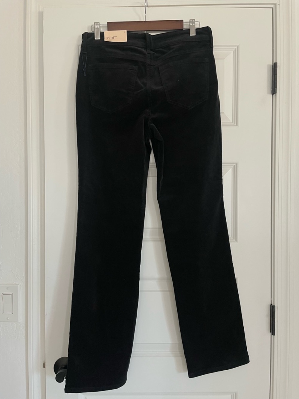 NYDJ Marilyn Straight Curduroy Black Pants Size 6 - Picture 2 of 6